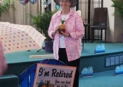 Rev. Jan Little ready to relax on the beach!